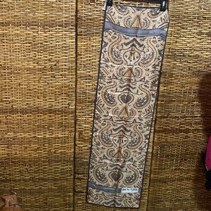 Diane Von Fürstenberg  vintage brown cream silk scarf Japan 13 x 46 1/2”